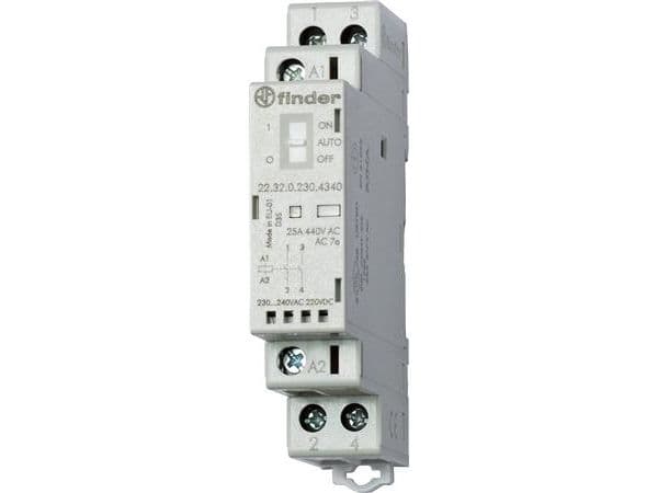 Finder 22.32.0.024.4340, Harmaa, 25 A, CE, -20 - 50 °C