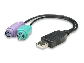 Adapter USB Manhattan USB-A - PS/2 x2 svart (179027)