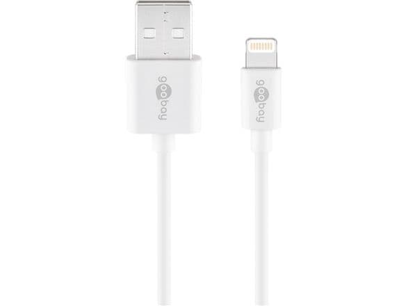 goobay - Lightning-kabel - Lightning hann til USB hann - 1 m - hvit