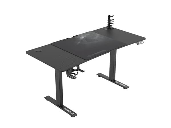Ultradesk Level V2, Rett, Rektangulær form, Stål, Spilling, Sort, Sort