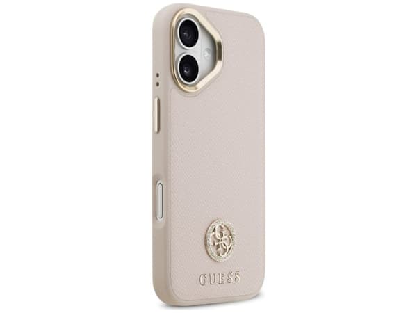 Guess Grained Strass Logo MagSafe-etui til iPhone 17 - rosa