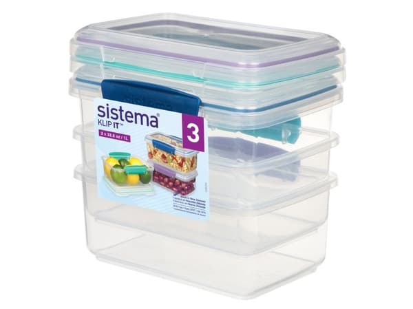 Sistema - 1L Rectangular Accents 3 Pack