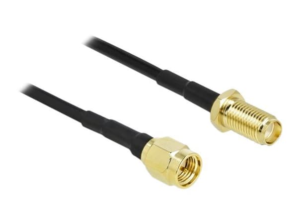 DeLOCK 90447, 0,9 m, LMR100, SMA, SMA, Sort