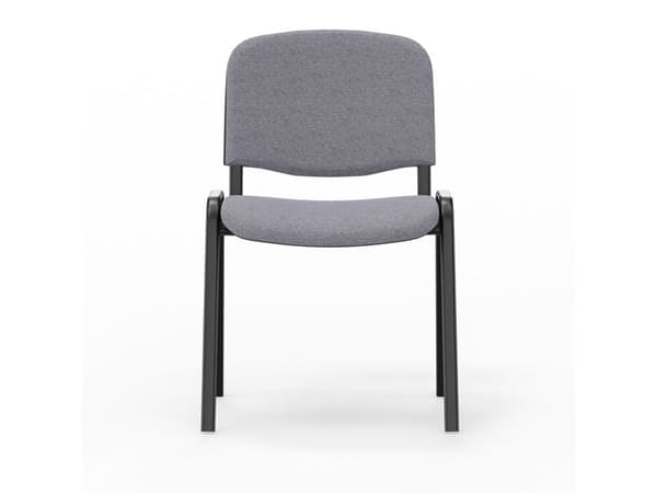 Iso-tuoli, harmaa, mustat tuolin jalat