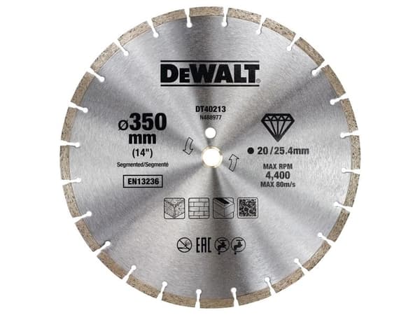 DEWALT 350x25.4mm SEGMENTAL DIAMANTMÅL