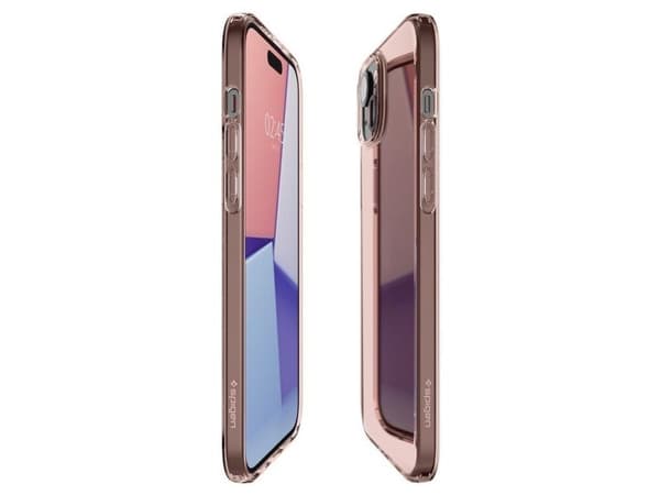 Spigen Crystal Flex-skal för iPhone 15 Plus - rosa/transparent
