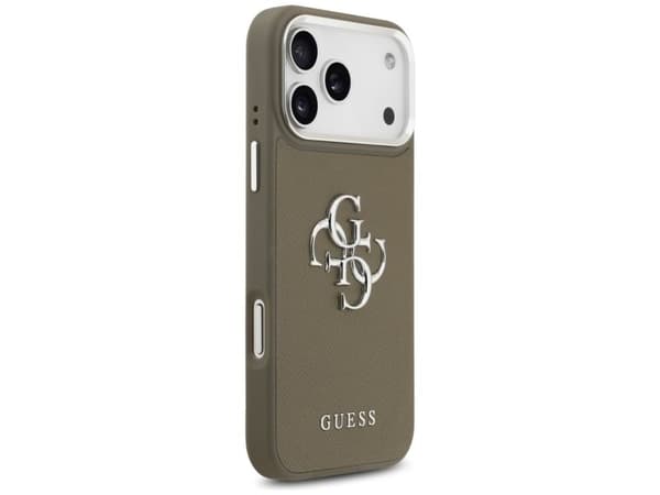 Guess Grained Big 4G Classic Logo Case for iPhone 17 Pro Max Brown