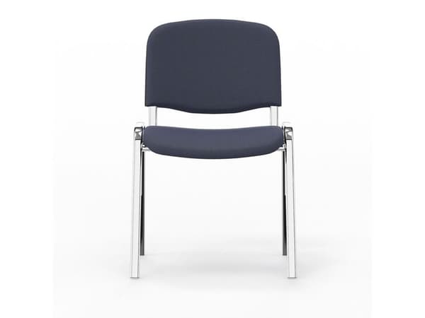 Stol, mørk blå med krom stolbein