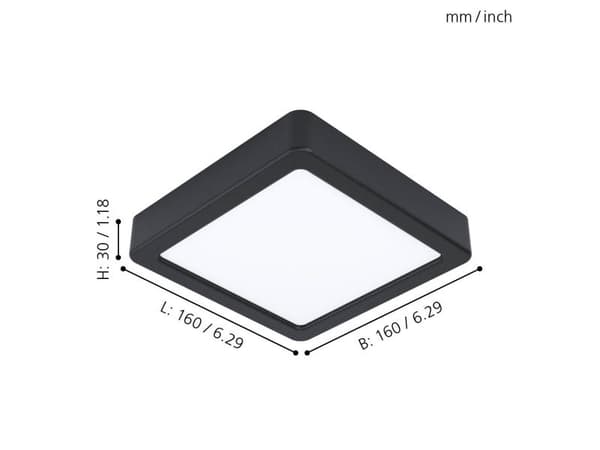 EGLO FUEVA 5 LED taklampe i sort stål