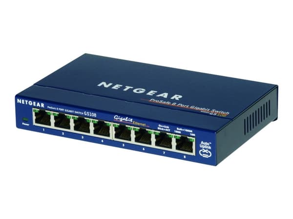 NETGEAR GS108 - Switch - 8 x 10/100/1000 - stasjonær