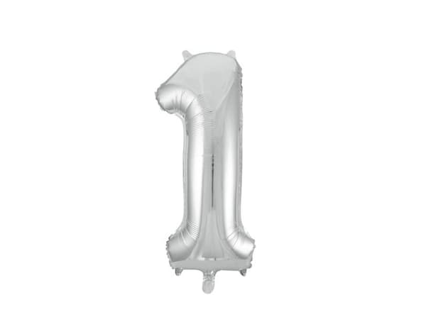 Silverfärgade ballonger, 86 cm