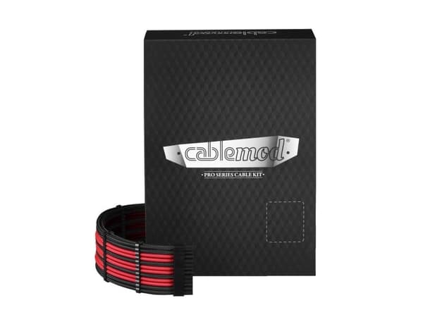 CableMod PRO Series ModMesh RT-Series - Strömkabelsats - formpressad - svart, röd