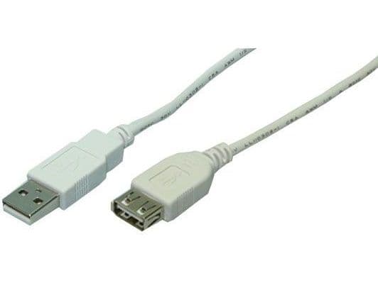 LogiLink 3m USB 2.0, 3 m, USB A, USB A, USB 2.0, Hanstik/Hunstik, Grå