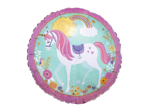 Enhjørning folieballon, 45 cm