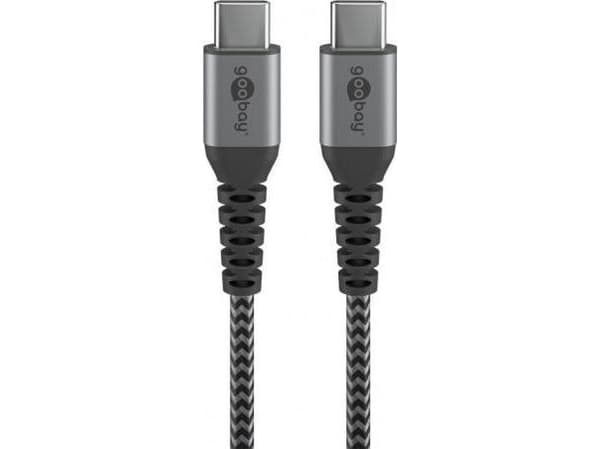 Goobay 49302, 1 m, USB C, USB C, USB 2.0, Grå, Sølv