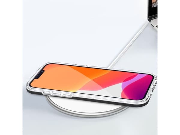 Klar 3-i-1-etui til iPhone 14 Plus - silikon med ramme - blå