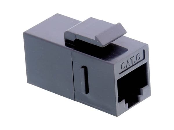 VALUE RJ-45 Keystone Modular Coupler, Cat.6, unshielded, black, Modular coupler