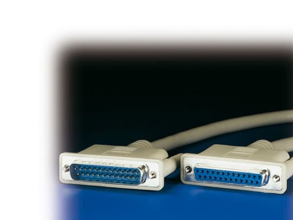 ROLINE 6m RS232, Grå, 6 m, 25-pin D-SUB RS232, 25-pin D-SUB RS232, Hankjønn, Hunkjønn