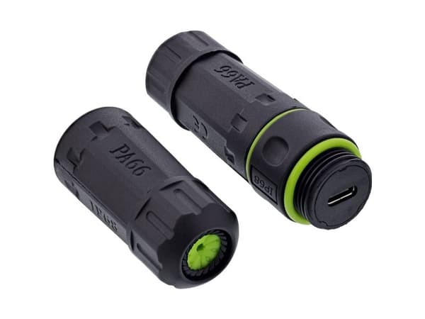 InLine USB-C kabelkobling IP68 2x USB-C hun, skjermet M20 (69927L)