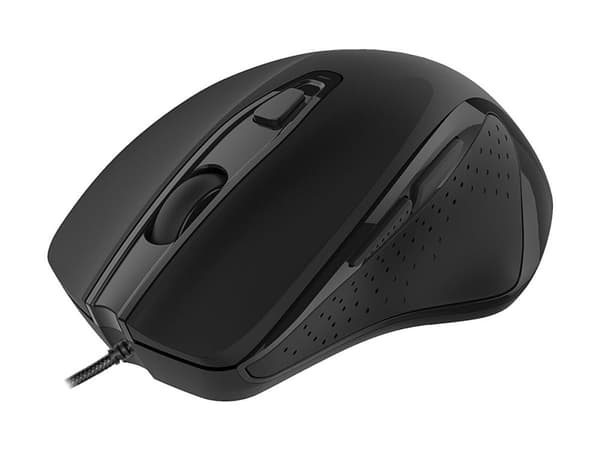 DELTACO OFFICE - Mus - optisk - 6 knapper - kablet - USB - svart