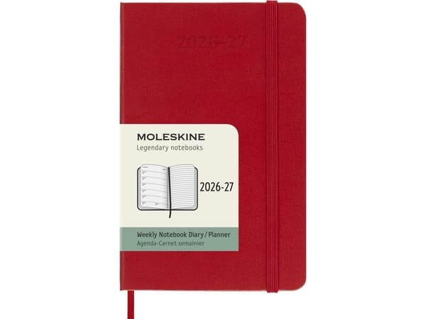 Classic Hard 18M 26/27 Week Note Pocket Rød