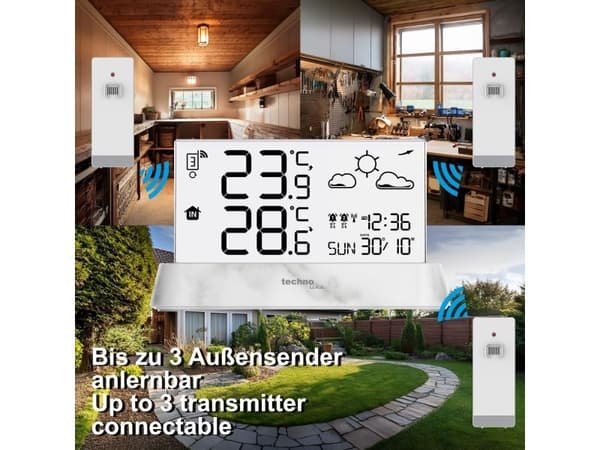 Technoline WS 6782, Vit, Inomhustermometer, Utomhustermometer, Termometer, -9,9 - 50 ° C, -40 - 70 ° C, Batteri
