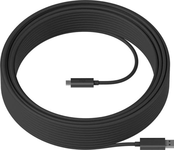 Logitech Strong - USB-kabel - USB typ A (hane) till USB-C (hane) - USB 3.1 - 10 m - plenum, Active Optical Cable (AOC) - för Room Solution Huddle, ...