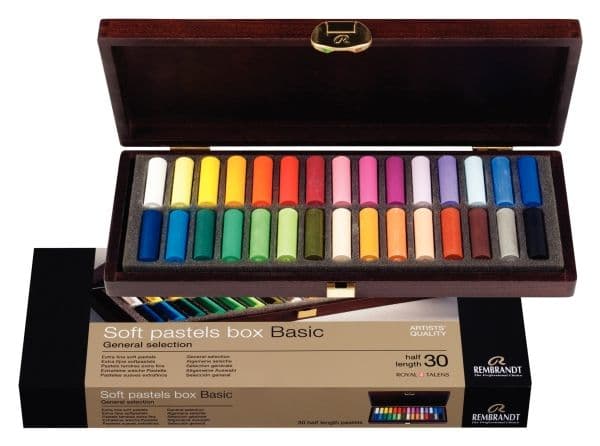 Rembrandt soft pastel tre-eske sett General Selection Basic | 30 halvpasteller