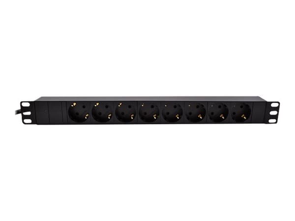 19" Power Rail 8xCEE 7/4 2m  CEE 7/7, 16A, 1U