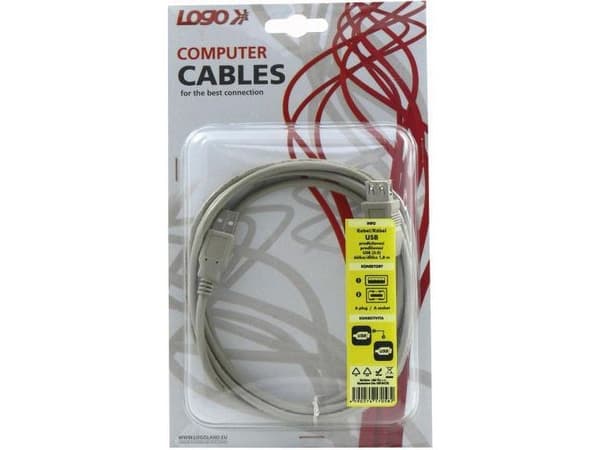 USB-kabel USB-A til USB-A 1,8 m hvit (17058)