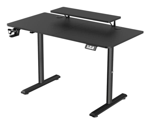 Ultradesk HIGHLANDER, Rett, Rektangulær form, Spilling, Matt, Sort, T-ben