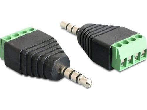 DeLOCK 65453, 3.5mm, 4pin, Musta, Vihreä
