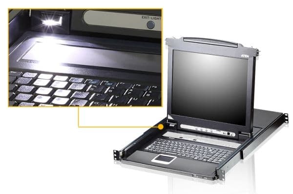 ATEN CL5708N, 1280 x 1024 piksler, Rack-montering, 1U, Sort