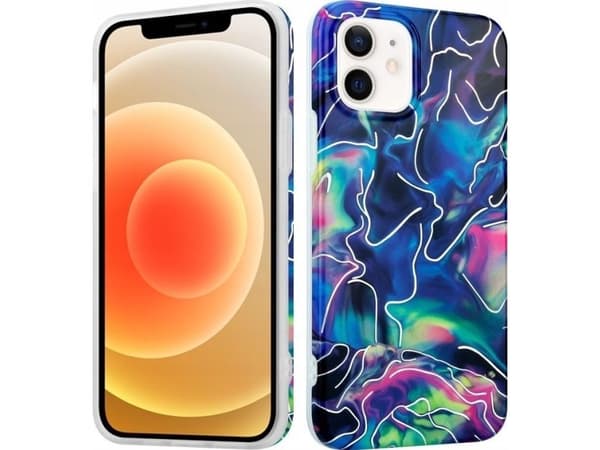 Maxximus MX MARBLE iPhone 12 mini-deksel navy/mørk blå