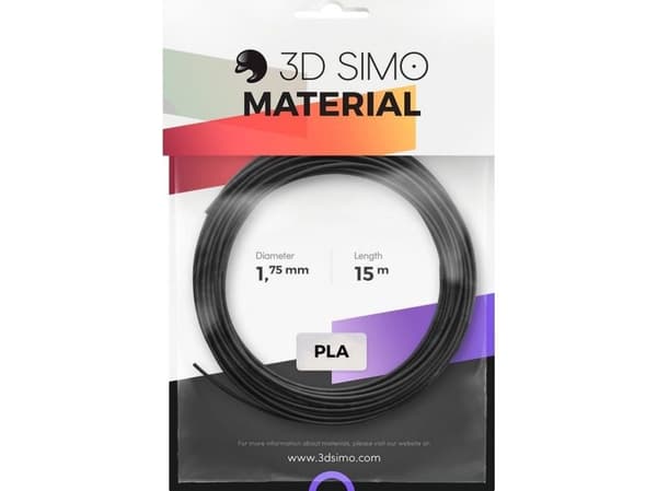 3DSimo 3DSimo PLA-filament – svart, gull, grå 15 m