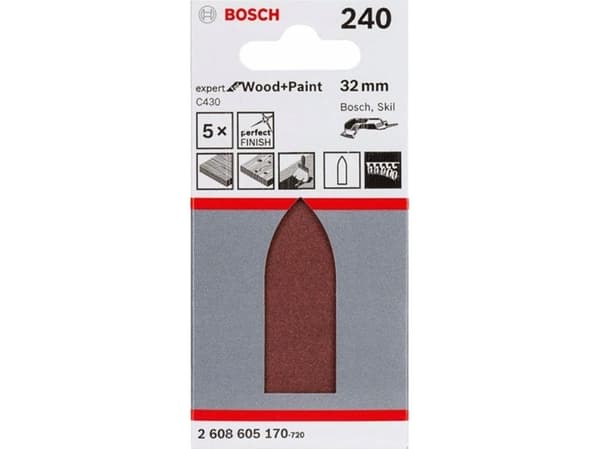 Bosch slipblad Delta E 32 mm K240, 5 st