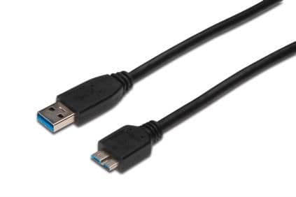 ASSMANN - USB-kabel - Micro-USB typ B (hane) till USB (hane) - USB 3.0 - 1 m - formpressad - svart