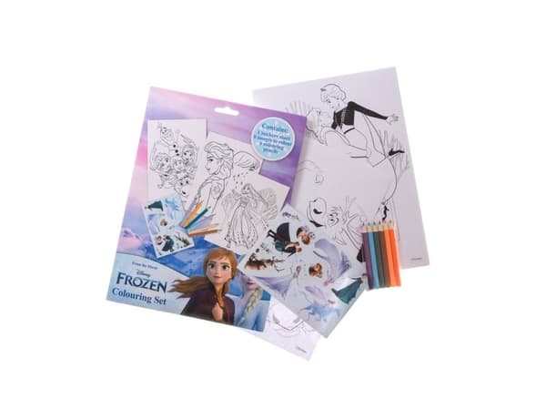 FROZEN Colouring set with colouring sheets and 6 pre-sharpened colouring pencils, packed in polybag with header card