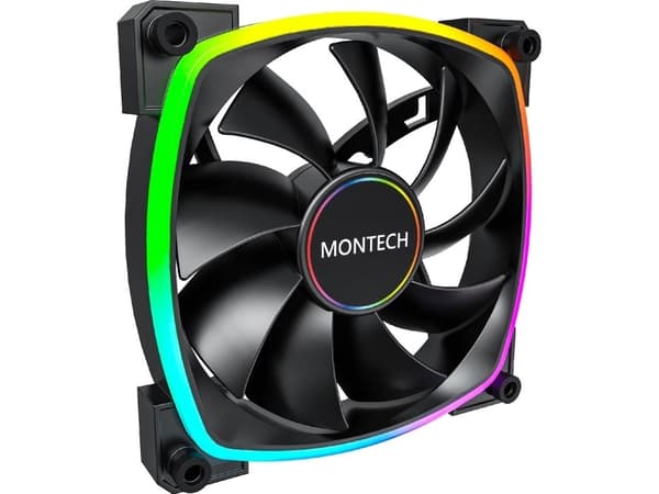 Montech AX140 PWM ARGB-vifte - 140 mm, svart
