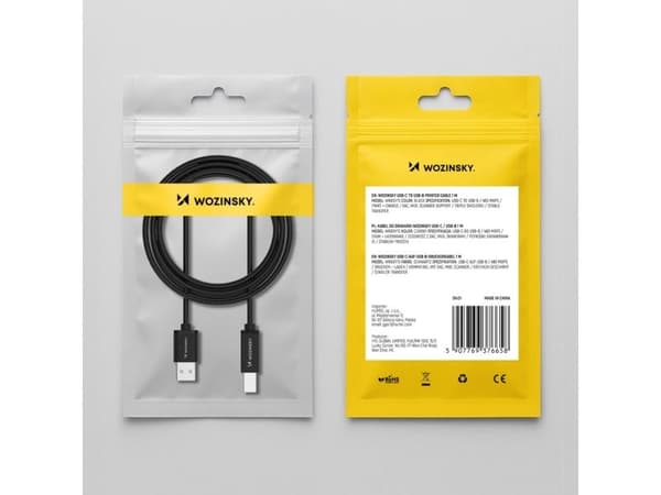Wozinsky WKDDY3S USB-B - USB-A 480Mbps 2m kaapeli - musta