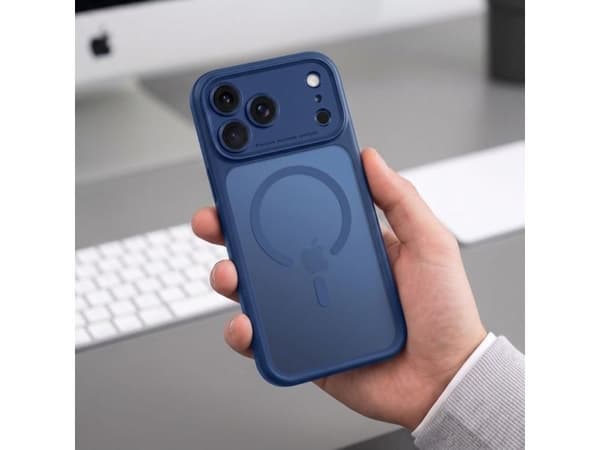 Tech-Protect MagPeak MagSafe CC Case for iPhone 18 Pro Max / 17 Pro Max - Matte Navy Blue