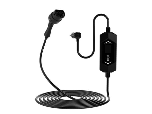 Sinox EV-ladekabel Mode 2 6–16A 1-fase, 5 m, sort