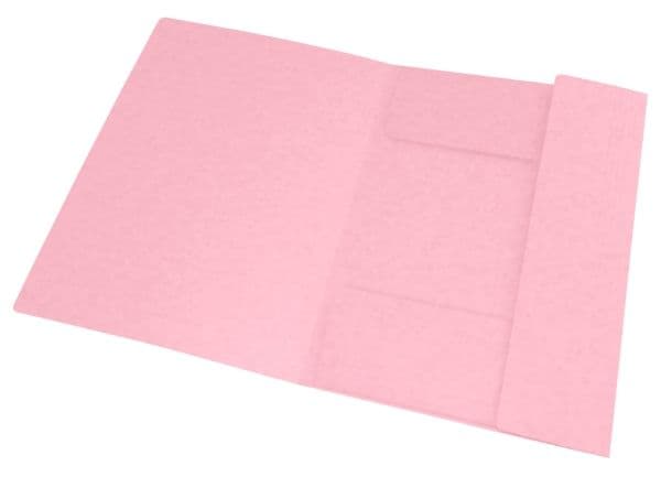 Mapp elastik 3 flikar Oxford Topfile+ A4 med tryck, ljusrosa