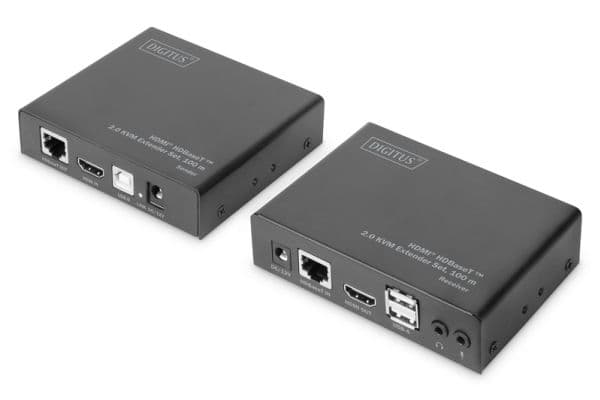 DIGITUS DS-55505 - Extender Set - KVM / lyd / USB-utvider - HDBaseT 2.0 - USB - opp til 100 m