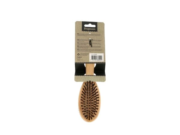 Dogman Borste 2-i-1 Bamboo M 22cm