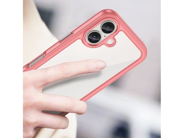 Outer Space-deksel med gel-ramme til iPhone 16 - rød