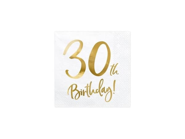 Servetter 30-årsdag, guld