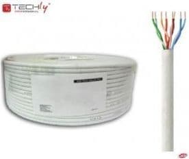Techly ITP8-FLU-0100, 100 m, Cat5e, U/UTP (UTP), Grå