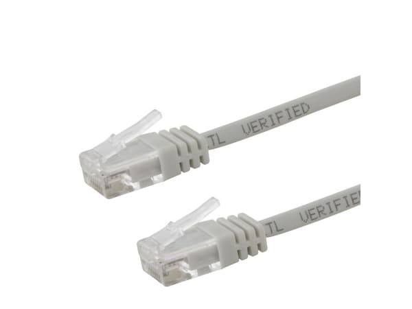 Deltaco U/UTP Cat6-patchkaapeli AWG28, 15,0 m, harmaa, LSZH, 1:1