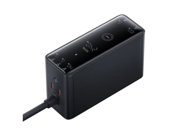 Baseus Digital GaN 3xUSB-C 1xUSB-A 240W Wall Charger with Power Cable - Black